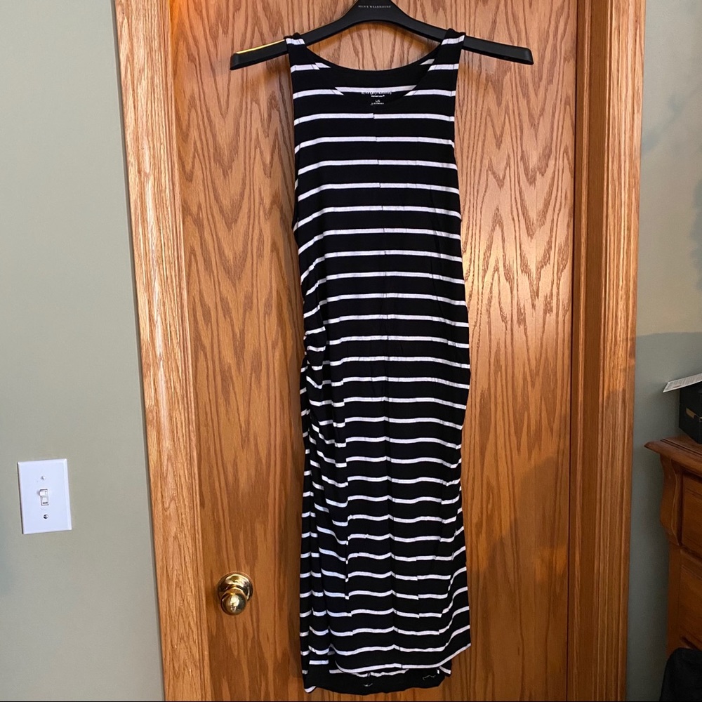 Sleeveless Knit Striped Maternity Dress